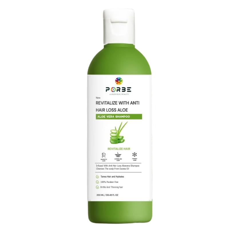 PORBE Aloevra Shampoo For Gentle Hair Cleansing With Smooth Lather And Refreshing Feel Suitable For Regular Use And Easy Hair Care Routine For Men And Women