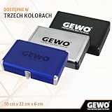 GEWO Aluminiowa walizka na rakietę, do tenisa stołowego, z pianką do bezpiecznego transportu i bezpiecznego przechowywania rakietek do tenisa stołowego i piłek, srebrna