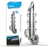 New Soft Realistic Sleeve Extender Sheath for Men Male Enhancement Extension Sleeve Massage 2197(Transparent-DCS)