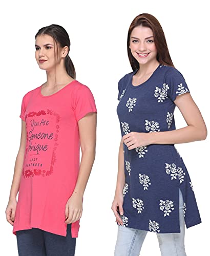 Image of In Love Women's Plus Size Cotton Printed T-Shirt with Pocket - Combo Pack of 2