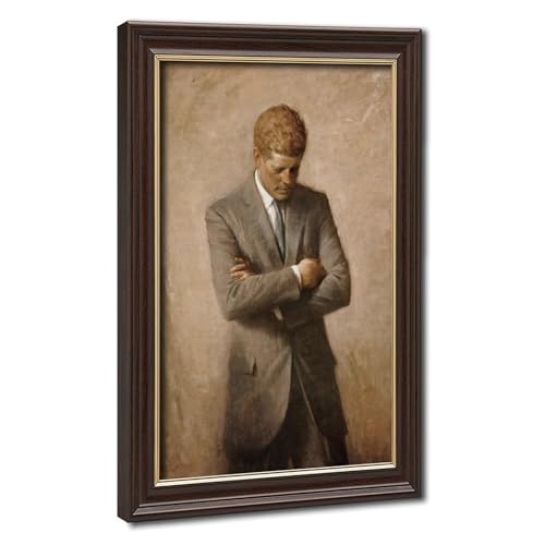 Impression sur toile John F Kennedy tableau de collection avec cadre de suspension WCYB