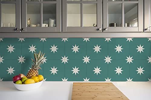 Baldosas autoadhesivas PVC para cubrir suelo viejo Decormat estrella de ocho puntos 5