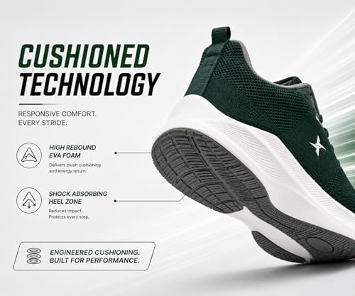 Image of Kraasa Men's Running Shoes | Breathable Mesh Upper | Lightweight Phylon Sole | Cushioned EVA Insole | Comfortable Sports & Casual Sneakers for Gym, Walking & Daily Use