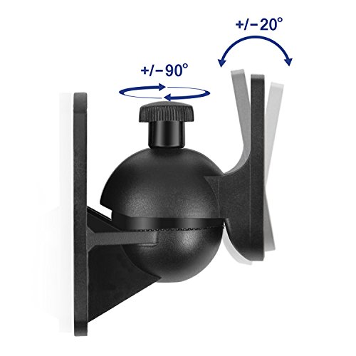 Tnp Universal Satellite Speaker Wall Mount Bracket Ceiling Mount Clamp With Adjustable Swivel And Tilt Angle Rotation For Surround Sound System Satellite Speakers - 6 Pack, Black #TOP3