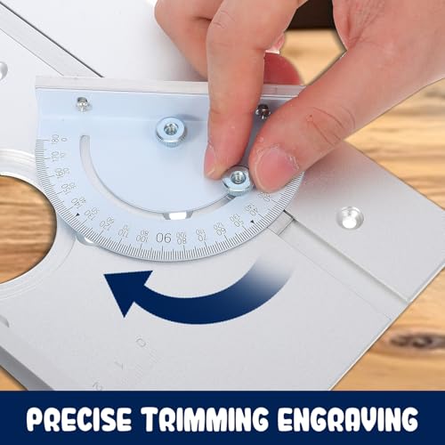 Plaque d'insertion pour défonceuse avec jauge d'angle pour projets de menuiserie - 4
