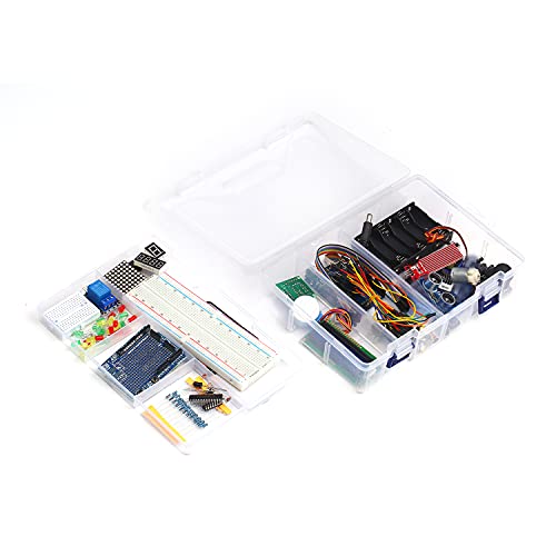 KAJIA Kit para iniciantes Projeto eletrônico Kit de aprendizagem para iniciantes com sensores Motor