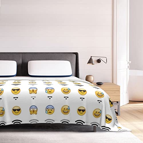 Couverture de canapé émoticones et WiFi double couche douce pour lit - 8