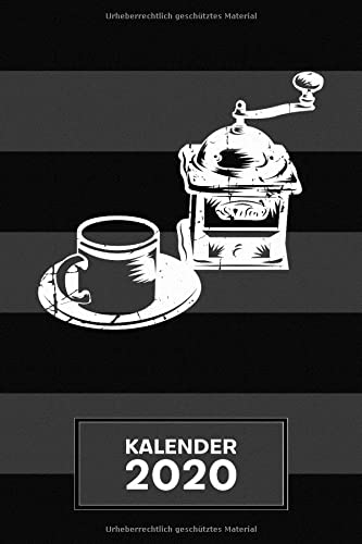 Preisvergleich Produktbild KALENDER 2020: A5 Cappuccino Terminplaner für Kaffeetrinker mit DATUM - 52 Kalenderwochen für Termine & To-Do Listen - Kaffemühle Terminkalender Kaffeemaschine von früher Jahreskalender Vintage