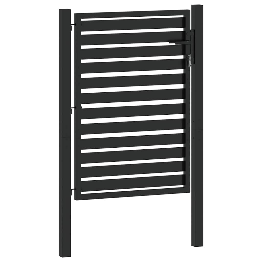 vidaXL Puerta de jardín con Cerradura de Aluminio Negra 100x120 cm