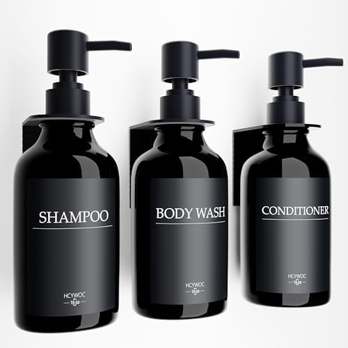 Lot de 3 distributeurs de shampooing pour mur de douche, distribu...