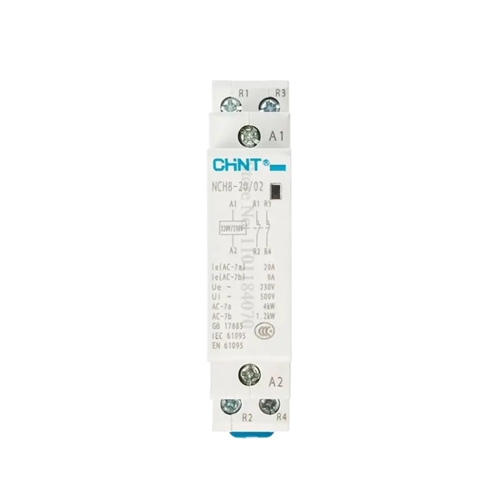 Contacteur AC230V NCH8 2NO relais modulaire rail DIN 25A