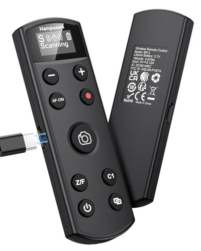 Hanpusen Telecomando ricaricabile per fotocamera Sony – scatto senza fili con schermo OLED compatibile con ZV-1F, ZV-1II, ZV-1, ZV-E10II, ZV-E10, A6100, A6400, FX30, FX3; sostituisce Sony RMT-P1BT