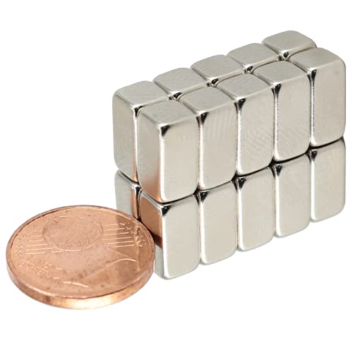 Neodym Magnete Extra Stark Quader 10x5x5mm - 2,21 Kg Powermagnet - Neodym Magnet 10mm Stabmagnet Stab - Quadermagnet 10 x 5 x 5 mm - N52 Stark Neodym-Magnete [20 Stück]