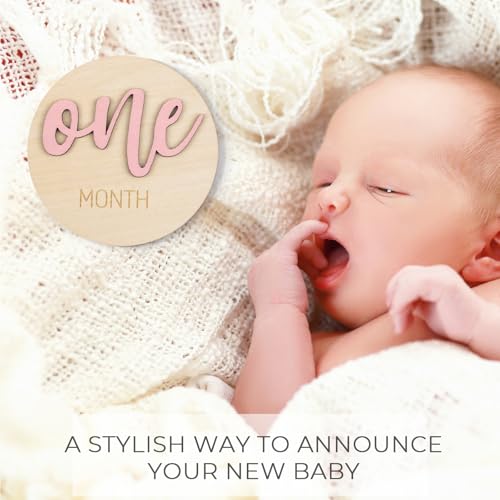 Image of Giftacity 3D Pink Baby Monthly Milestone Signs, One Month Sign for Newborn