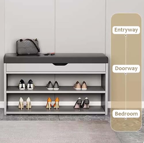 Étagère à chaussures rembourrée avec grand coffre rabattable - 6