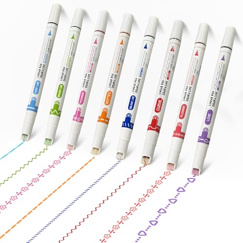 8pcs Bolígrafos Curvos de Colores,Curve Highlighter