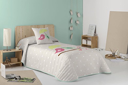 NATURALS Colcha Edén Gris/Multicolor Cama 105 (200 x 260 cm)