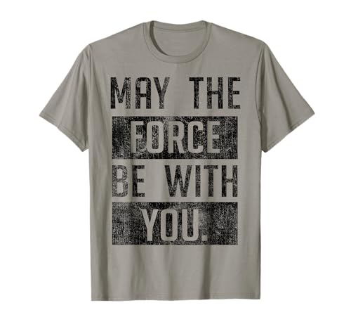 T-shirt Star Wars May The Force Be With You en coton noir et blanc pour fan de la saga