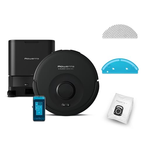 Rowenta X-Plorer Serie 85+, Robot Aspirapolvere con Navigazione Intelligente e Mappatura, Aspira e Lava con Spazzola Electro-Brush e Sistema Smart Aqua Power, Autonomia fino a 60 Giorni, RR87D5FE