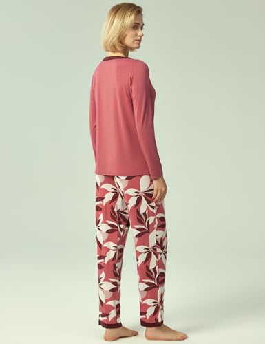 Image of GYS Women's Bamboo Viscose Long Sleeve Pajamas Set