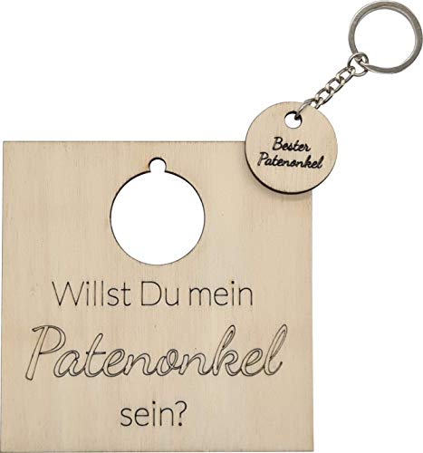 Mr. Ladele Geschenkset Willst Du mein Patenonkel sein? Holzschild Schlüsselanhänger Geschenk zur Geburt Taufe Paten Patenonkel fragen Cover