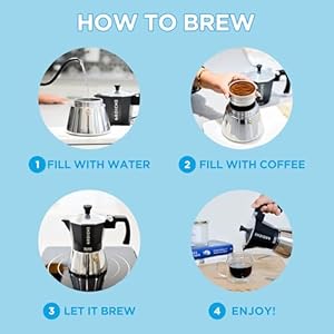 GROSCHE Milano Induction Stovetop Espresso Maker Moka Pot for Greca Induction Electric Gas Stoves Dishwasher Safe Stovetop Espresso Maker 3 Espresso Cup Black