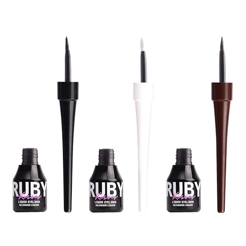 Ruby Kisses Classic Eyeliner Líquido 3 Pack Negro Blanco Chocolate