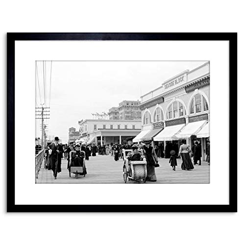 VINTAGE PHOTO LANDMARK BOARDWALK ATLANTIC CITY USA FRAMED PRINT F97X6528