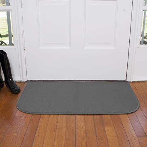 Washable Stain Resistant Kitchen Rugs With Latex Backing, Kitchen Mats For Floor, 18"X30" Graphite, John Ritzenthaler Company #TOP4