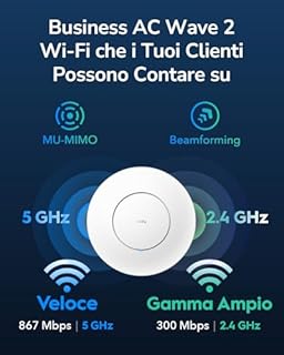 Cudy AC1200 Punto di accesso wireless Gigabit, Soluzione WiFi aziendale con supporto Mesh, Beamforming, Roaming, MU-MIMO, alimentazione PoE o CC, Adattatore di alimentazione CC 12V incluso, AP1300