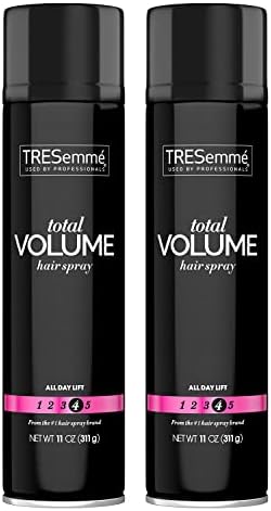 TRESemmé Total Volume Hair Spray, Lightweight with Collagen & Vitamin B5, Hold without Stiffness, Frizz Control, 2 pk – 11 Fl Oz Ea