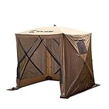 CLAM Quick-Set Traveler 6' x 6' Portable Pop-Up Outdoor Camping Gazebo Screen Tent Canopy Shelter and Carry Bag with 3 Wind and Sun Panels Accessory