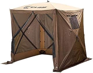 CLAM Quick-Set Traveler 6' x 6' Portable Pop-Up Outdoor Camping Gazebo Screen Tent Canopy Shelter and Carry Bag with 3 Wind and Sun Panels Accessory