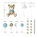 Bear Cake Toppers Bear Balls Cake Decorations with Stars Clouds Cake Toppers for Boy Girl Baby Shower Birthday Party Decorations (Blue Bear Set)