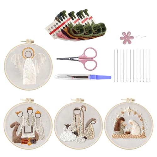 Kit de broderie pour débutant, idée cadeau d'anniversaire et vacances de Noël