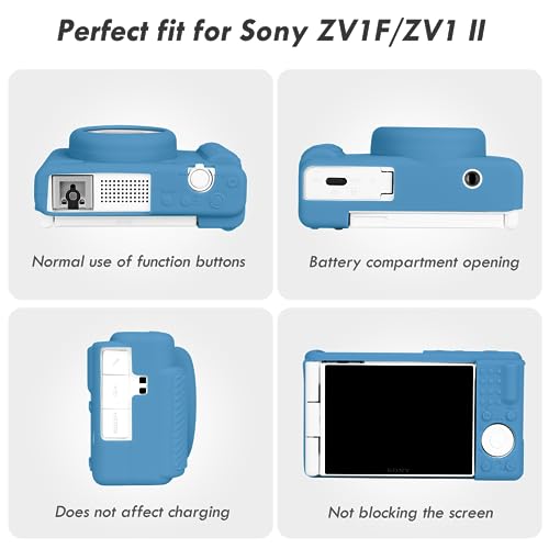 Funda de silicona para cámara Sony ZV1F ZV-1 II azul miniatura 3