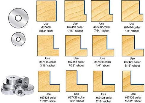 Amana Tool - 67355 17Piece Insert Superabbet Jr 15/32 Collar Kit Flush