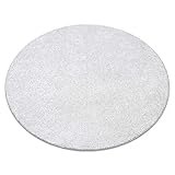 rugsx Alfombra Santa FE, Simple, de un Solo Color, para habitación, salón, Dormitorio, Alfombra, Crema, Redondo 150 cm