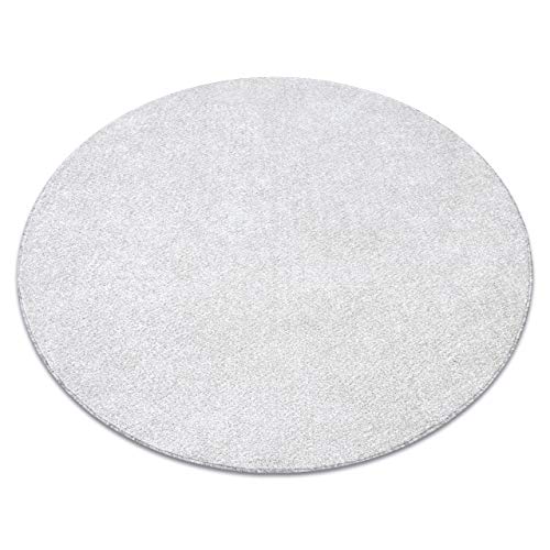 rugsx Alfombra Santa FE, Simple, de un Solo Color, para habitación, salón, Dormitorio, Alfombra, Crema, Redondo 200 cm