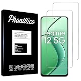 PHONILLICO Vetro temperato per Realme 12 5G [2 Pezzi] Pellicola Protettiva Trasparente Vetro Protezione Schermo