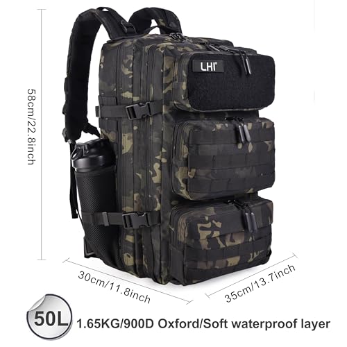 Image of LHI Tactical Military Backpack for Men and Women 25L /35L Army Assault Pack Bag Small Rucksack with Bottle Holder