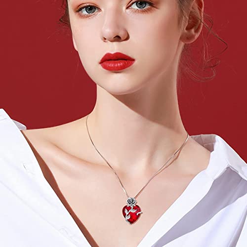 Ocj Rose Birthstone Necklace Sterling Silver Rose Pendant Necklace With January Birthstone Jewelry Birthday Graduation Christmas Gifts For Women Her Wife Girlfriend Sister Friend #TOP2