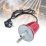 CnosDB Moteur Tourne Broche de Barbecue, 220V 240V Moteur de Grill ExtéRieur Portables Accessoire pour Support de RôTi de Barbecue pour Viandes RôTies Cochon de Lait RôTi Pique Nique