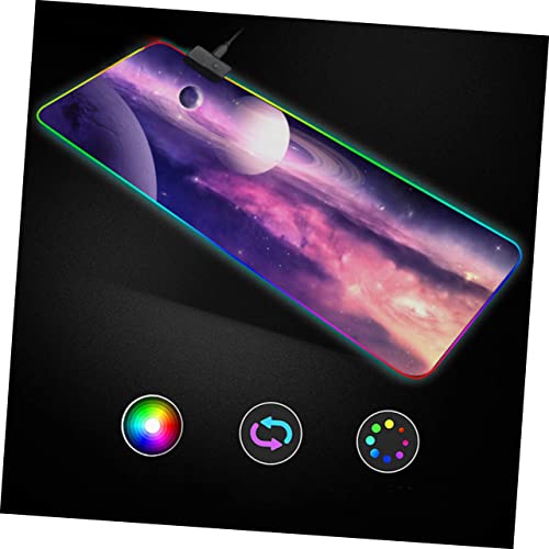 Tapis de souris de jeu violet space SEWACC grand format avec 7 modes de couleur