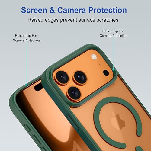 Image of amazon basics Back Case Cover for iPhone 17 Pro Max | Compatible for iPhone 17 Pro Max Back Cover | Scratch-Resistant Back Cover | Forest Green