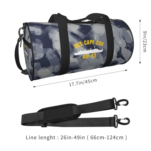 USS Cape Cod Ad 43 Convertible Garment Bag with Shoulder Strap, Carry on Garment Duffel Bag for Men - Rolling Foldable for Travel Luggage Bags (Black)3