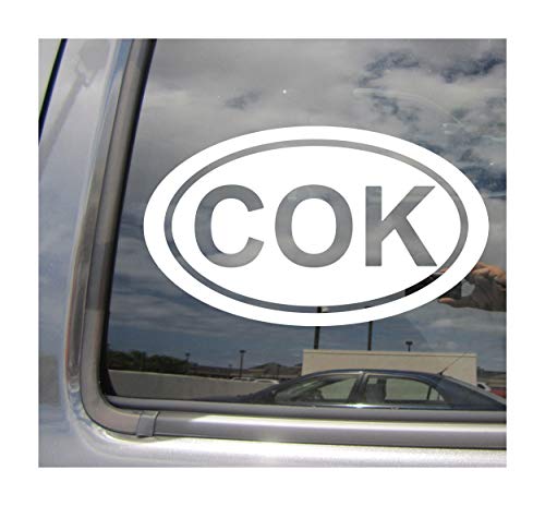 Right Now Decals - COK The Cook Islands Country Code Oval Euro Style - UN ISO 3-Letter Avarua South Pacific Cars Trucks Helmet Auto Automotive Craft Laptop Vinyl Decal Store Window Wall Sticker 16100