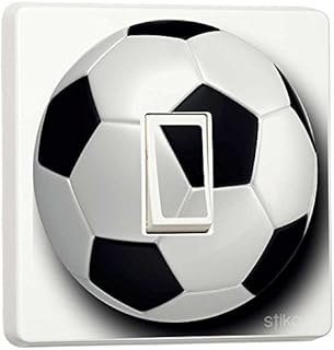 stika.co Pack of 2 Football Design, Pretty Light switch decoration stickers, Flower, Animal, Nature, Sport Designs, Home Decorative Accessories (white vinyl)
