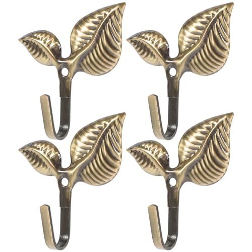 Amosfun 4 Piezas Gancho De Hoja De Hierro Forjado Colgadores De Pared De Hojas Ganchos De Pared Simple Gancho Para Colgar Paraguas Perchero De Pared Ganchos De Utilidad Llave Metal