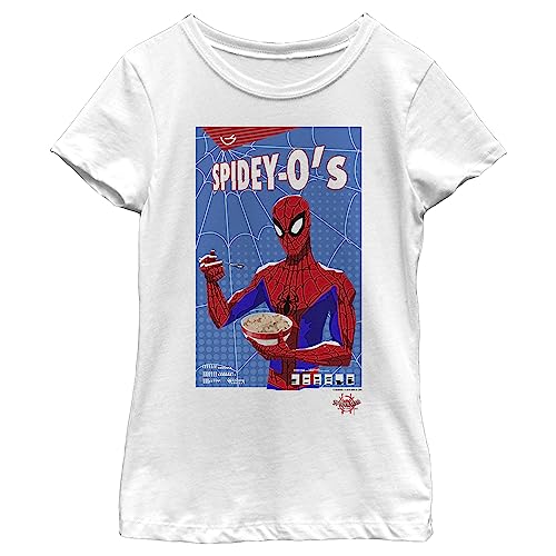 T-shirt Spidey Marvel pour fille en coton blanc taille L à manches courtes